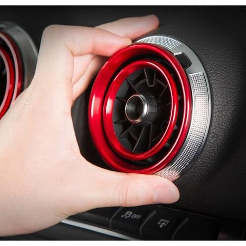 4Pc AC Air Condition Vent Outlet Inner and Outer Ring Replacement Cover Trim for Audi A3 S3 Q2 2013-2019 Car Styling Accessories