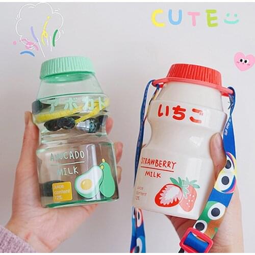 480ml Portable Multi-function Plastic Cartoon Water Drinking Cup Yakult Anti-fall Water Bottle FF01