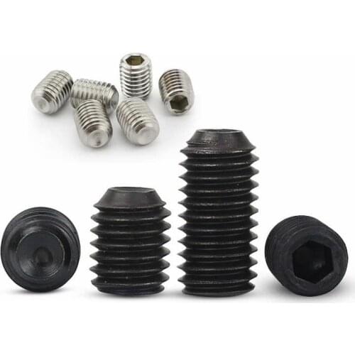 50Pcs - 10pcs M2 M2.5 M3 M4 M5 M6 M8 DIN916 Stainless steel 304 grade 12.9 Alloy steel Hex Socket Set Screws Grub Screw