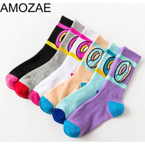 6 pair/set Cute Cartoon Women Crew Socks 2021 Harajuku Kawaii Funny Amozae Women Socks Casual Dress Funny Party Dress Crew Socks