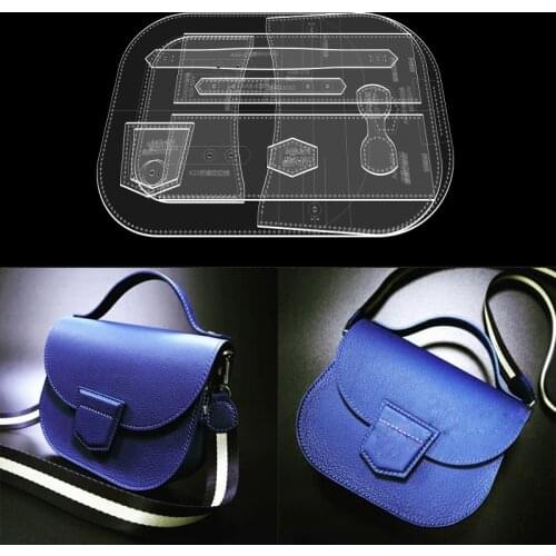 1Set DIY Acrylic Template New Leisure Shoulder Bag Crossbody Bag Leather Craft Pattern DIY Stencil Sewing Pattern 20*16*6cm