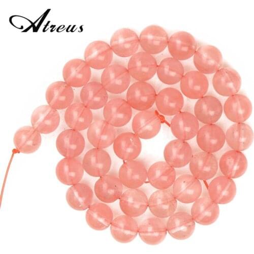 Watermelon Red Stone New Natural Stone Beads Shiny Round Beads For Jewelry Making 4/6/8/10mm Jadeite DIY Bracelets Necklace