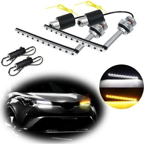 Car LED DRL Turning Flashing Signal Yellow Light Daytime Running Light for Toyota C-HR 2017-2019