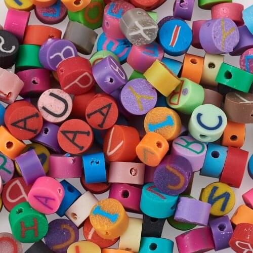 300pcs Polymer Clay Beads Cute Letter Beads Cartoon Alphabet Spacer Beads for Jewelry Making Necklace Handmade DIY Bracelet