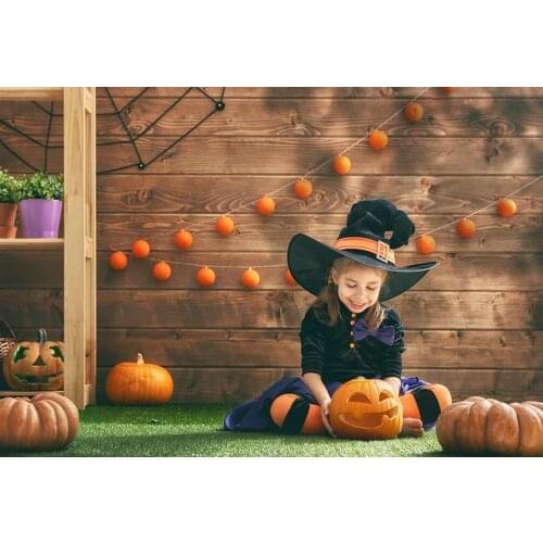 Halloween kids photo-shot backgrounds photography vinyl wood board photo backdrops for photographer studio video props lv-2170