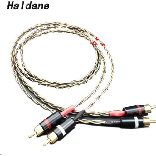 Haldane HIFI 2 RCA to 2 RCA Male Cable Nordost Odin Siver-plated RCA Audio Cable AV Audio Cable TV DVD Amplifier Speaker Wire