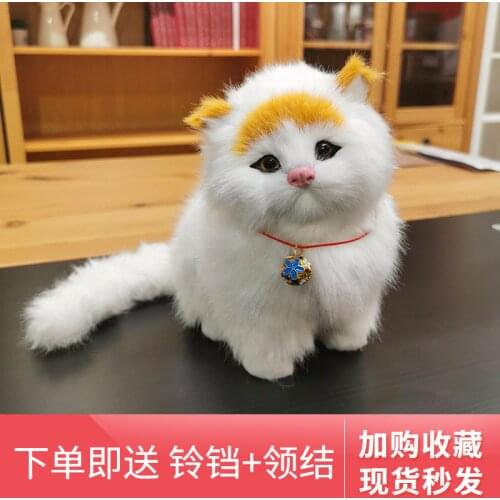Simulation cat doll plush kitten model fake cat doll simulation animal kitten plush toy