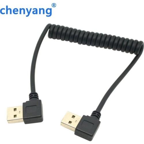 90 Degree Double Elbow USB USB2.0Male Right angle TO USB 2.0 Quick Charge Sync Data Fast Charging Cable Cord