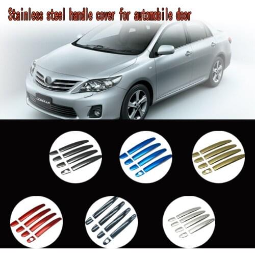 Karcng 9 pcs for Car door handle cover stainless steel Chrome decorative sticker For Toyota Corolla E140 E150 2007 - 2013