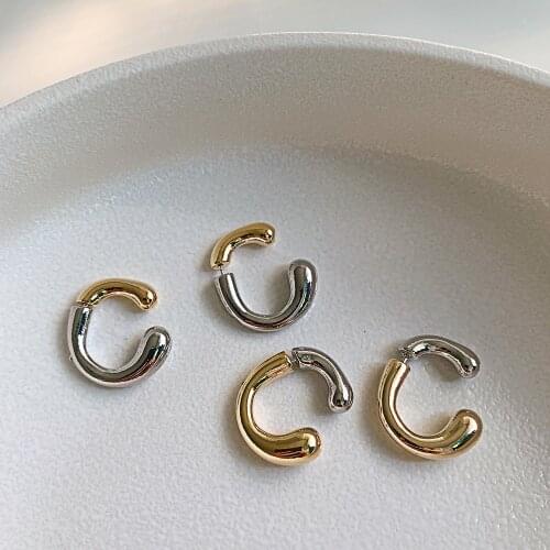 Korean fashion simple C Metal earrings for women multicolor Contrast color earrings