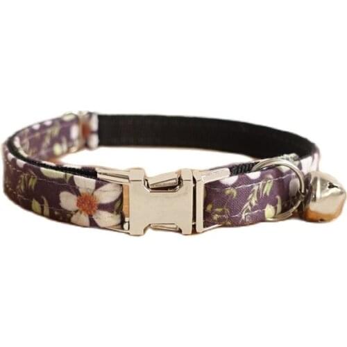 Cat Personalized Collar Flower Adjustable Small Medium Rope Soft Pet Collar 2 sizes cat collar