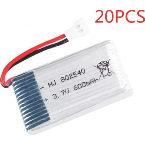 3.7V 600mAh Lipo Battery For Syma X5 X5C X5SC X5SW X5HW X5UW CX-30 M68 509 509G 509W 510 Quadrocopter Battery 802540 20pcs/lot