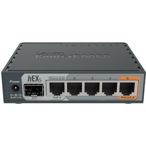 MikroTik RB760iGS hEX S Gigabit Ethernet Router with 1xSFP Port 5x10/100/1000Mbps