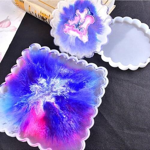 New Regular Lace, Square, Wave, Round, Resin Epoxy Mold, Table Coaster, Mirror Surface Handmade Silicone Pendant, Jewelry Mold