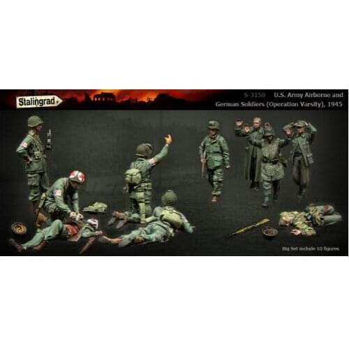 New Unassembled 1:35 U.S. Army Airborne and 10 figures Figures Resin Kit DIY Toys Unpainted kits