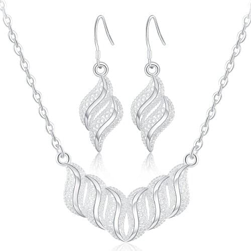 New 925 sterling Silver Jewelry sets for women fine retro leaves necklace earrings fashion wedding party gifts bridal jewelry