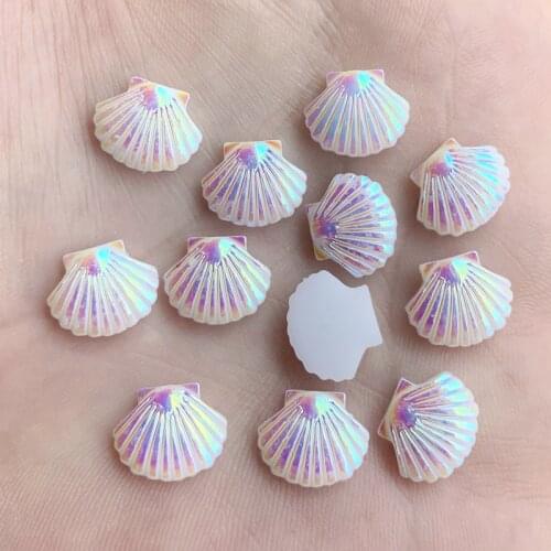 Wholesale 400pcs Shell Shape Resin Rhinestone Flat Back Crystals Rhinestones Stones DIY Wedding Decoration 10*12mm -HE13