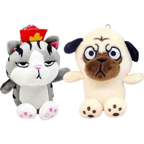 Wholesale 20pcs/lot 10cm cute Bazaar Plush Toys animal dog cat plush pendant Key chain toy gifts for Party