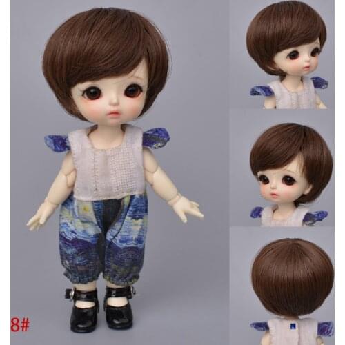 1/8 BJD&Kurhn doll wigs soft fiber hair for doll mini combo Bob Hair for 14-15cm diameter doll