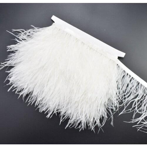 1Meter ostrich feathers Trims for clothing needlework DIY 8-10cm natural white feathers for Crafts Sewing DIY dress decoration