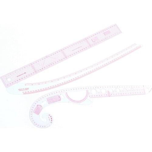 10 Stlye Plastic Fashion Ruler Set Vary Form Curve French Curve With PGM Pattern Grading Rulers Curve Stick Pattern Design Ruler