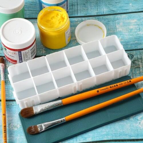 Professional Plastic Palette Painting Box Empty Paint Arts and Crafts Watercolor Draw Pigment Plastic Palette Storage Containers