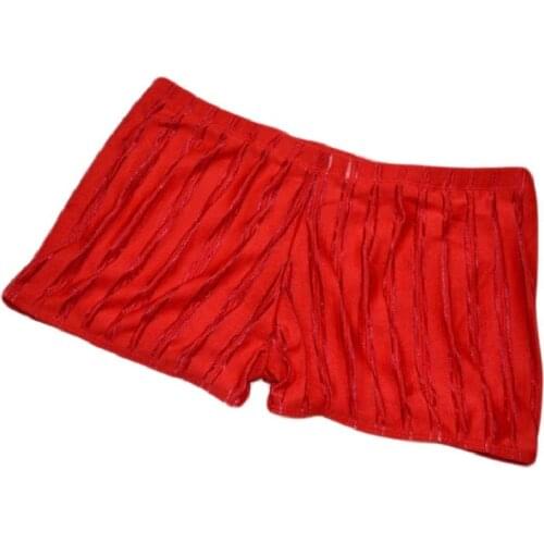 Sexy Low-waist male panties transparent gauze mesh trunk breathable boxer underwear