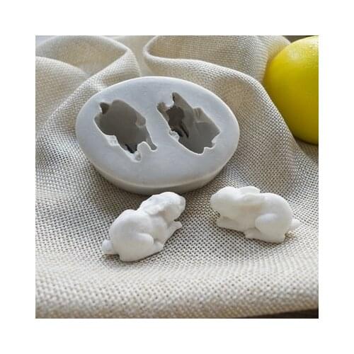 Rabbit Soap Silicone Molds Clay Mold Chocolate Candy Mold Rabbit Candle Resin Easter Bunny Cute Mini 3D Moulds Silicone Rubber