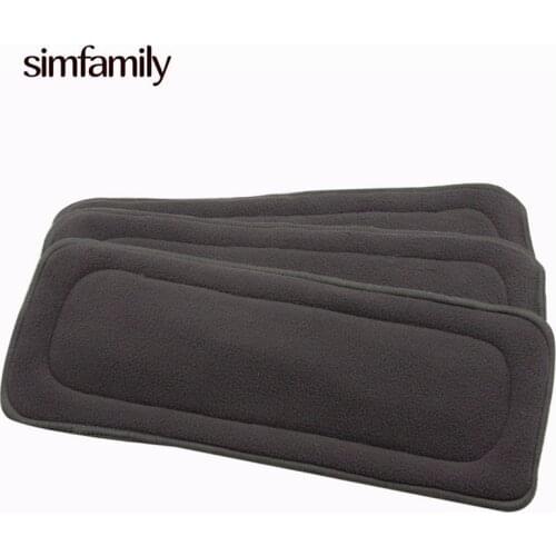 [simfamily]10PC Reusable Bamboo Charcoal Insert Baby Cloth Diaper Mat Nappy Inserts Changing Liners 4layer each insert Wholesale