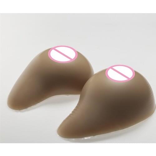 Crossdresser Breast Form 1000g/Pair Drag Queen Brown Fake Boobs Transgender Shemale Silicone Breasts Artificial Woman Breast