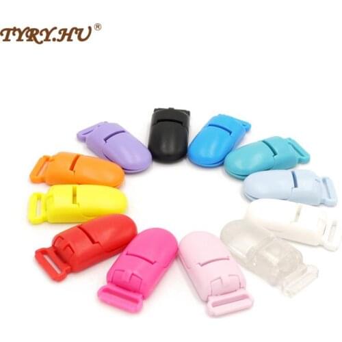 TYRY.HU 20Pcs Multicolor Round Head Pacifier Clip Holder Baby Dummy Soother Suspender Toddler DIY Pacifier Chain Accessories