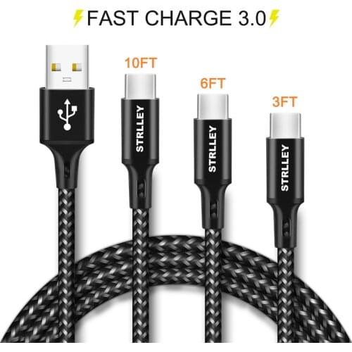 USB Type C Fast Charge Cable For Samsung Galaxy S10 A50 Note 10 Plus 3m 2m Usb Cable Typec Cabo Usb-c For Xiaomi Mi A3 9 Pro MI9