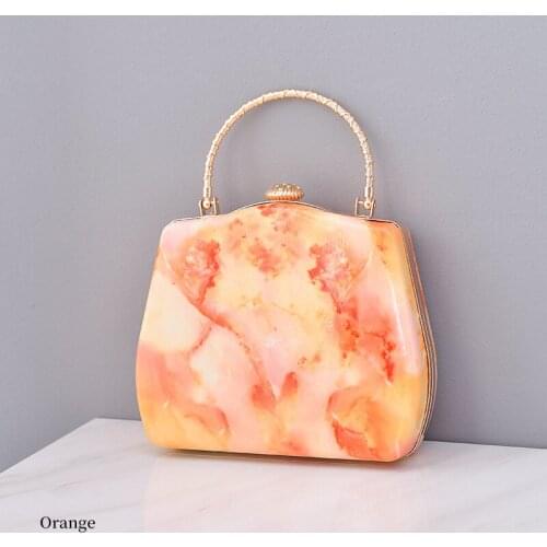 Marble Stone PU Leather Evening Bag For Wedding Luxury Mini Women Shell Handbag Girls Cute Party Clutch With Chain Bolso Mujer
