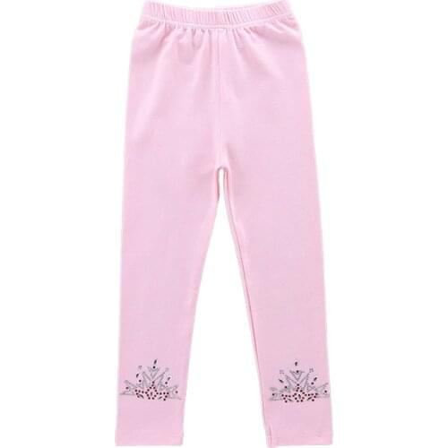 Spring Sparkly Rhinestones Girls Leggings For Kid Solid Cotton Kids Teenager Pants for Girl Trousers Pantalones Children Clothes
