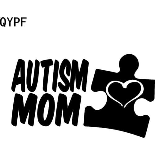 QYPF 14CM*8CM Personality Vinyl Accessories Autism Mom Car Window Sticker Decal Black Silver C15-3237