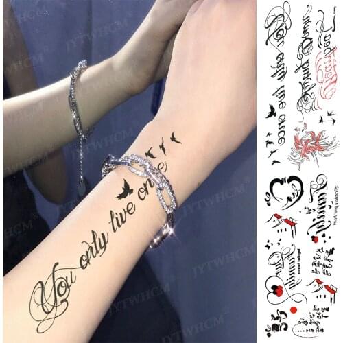 A Minimalism Temporary Tattoo Stickers Dream Catcher Hell Angel Translation Tattoos Asuka Body Art Arm Fake Sleeve Tatoo Women