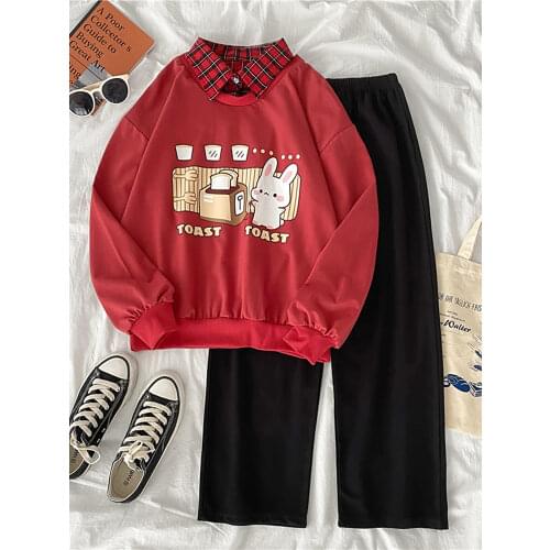 Two Piece Outfits for Women Fall Clothes Long Sleeve Hoodies and Pants Sweat Suits Lounge Wear autumn 90s student Sets Tracksuit