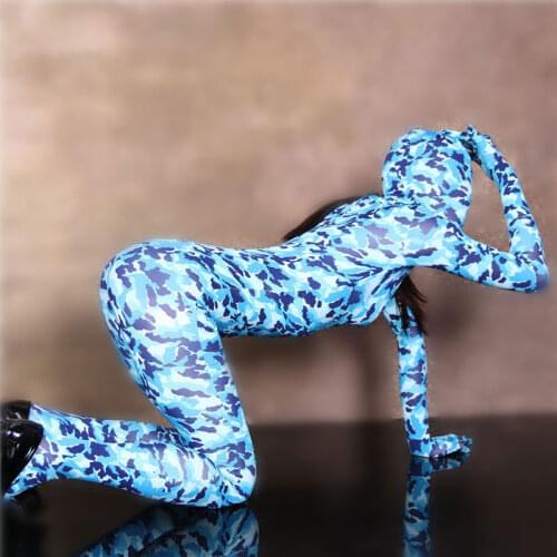 MEISE Sexy Lycra Full Bodysuit Women Camouflage Leotard Stage Performance Wear Shape Fetish Exotic Full Bodysuit Sexy Lingerie