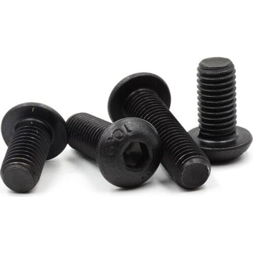 10.9 grade M10*16/20/25/30-100 M12*16/20/25/30-100 black carbon steel hex socket round head pan head screw bolts 544