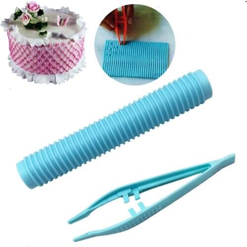 2Pcs Cake Lace Tool Clip Roller Cookie Mould Sugar Fondant Cutter Decoration Cutting Mold Tools For Biscuit Cupcake Pastry