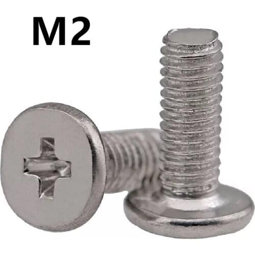 200pcs/lot M2x3/4/5/6/8/10/12mm Nickel plated thin edge flat head cross screw CM