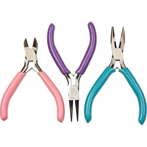 3Pcs Diy Craft And Jewelry Tool Pliers Chain Nose Plier Cutter Plier Round Nose Plier For Beading Jewelry Making