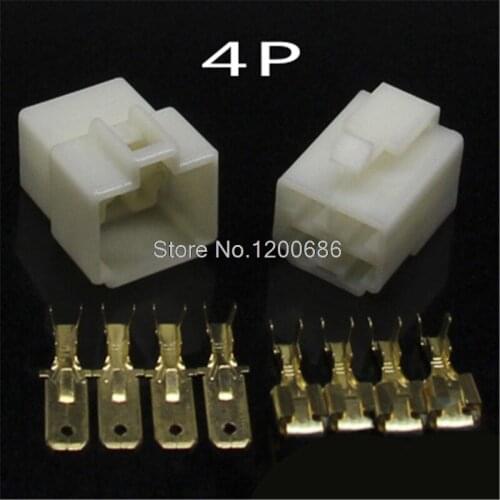 4PIN Automotive Connector Plug 6.3mm Connector Male-Female Butt Plug connector
