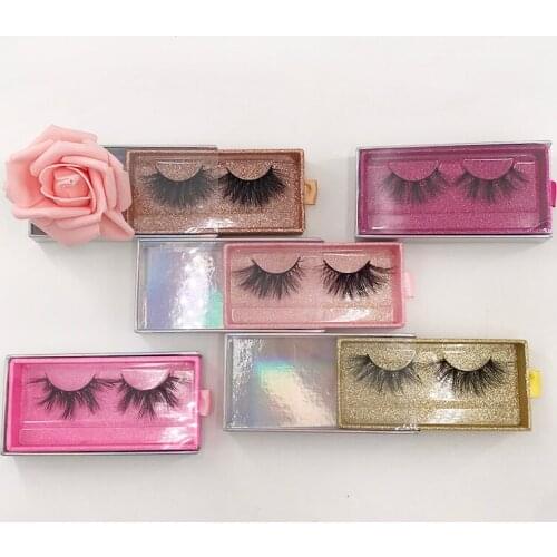 6 Pairs/Lot 25mm 5D Mink Lashes Custom Holographic Magnetic Boxes