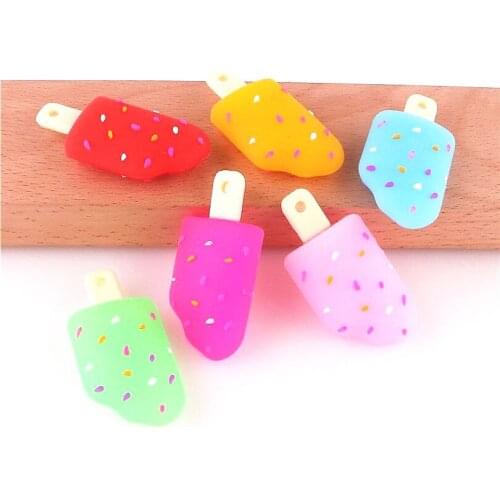 6pcs New Arrival Resin Ice Cream Charms Pendant For Woman Girls DIY Pendant Necklace Ornament Jewelry Making Wholesale