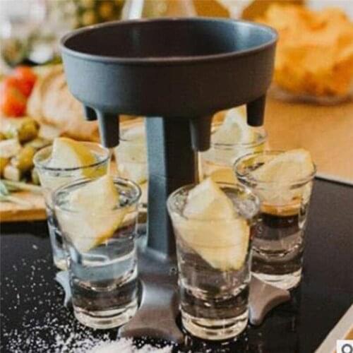 6 Shot Glass Dispenser Holder Wine Whisky Beer Dispenser Rack Bar Accessories Caddy Liquor Dispenser Party Games Drinking Tools