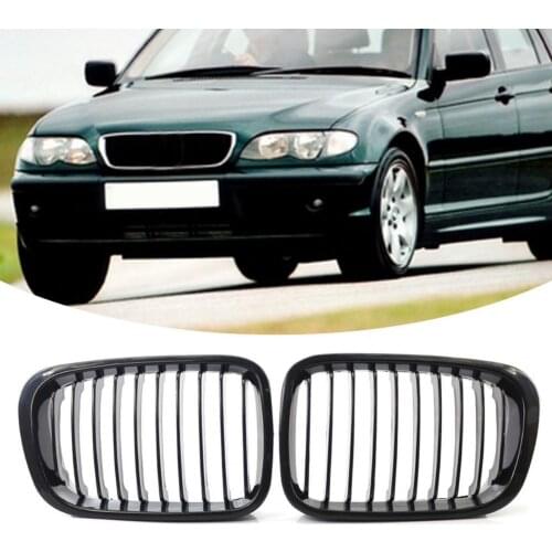 80% Hot Sales!! 1 Pair Grille Single Line Corrosion Resistant ABS Car Front Hood Grill 51138208489 51138208490 for BMW 3 Series