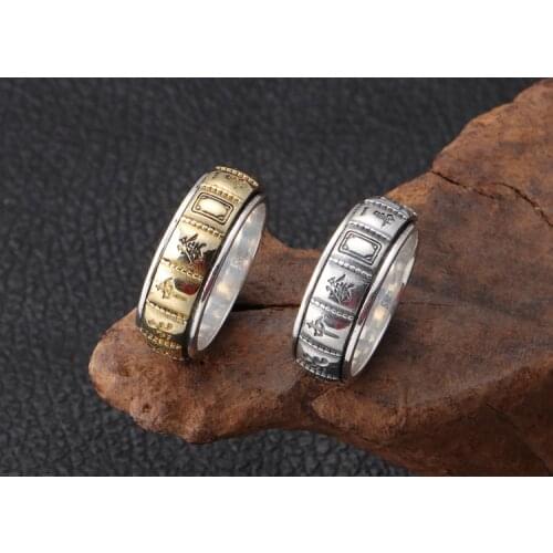 925 STERLING SILVER Mahjong XiII mens women RING jewelry Men gift A5756