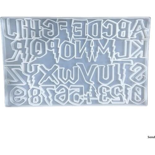 DIY English Alphabet Numbers Keychain Silicone Epoxy Mold DIY Keychain Pendant Jewelry Crafting Mould for Halloween Gift