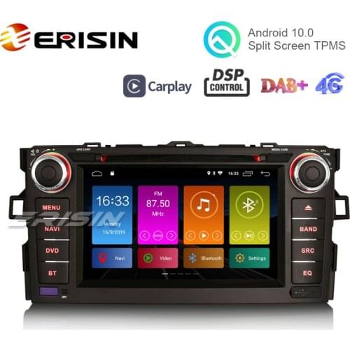 Erisin ES3017A 7" DSP Android 10.0 DAB+ Car GPS DVD Player OBD CarPlay Wifi for AURIS COROLLA ALTI